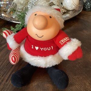 Vintage Ziggy Plush Doll Figure Candy Cane I love you! Christmas Vinyl Face